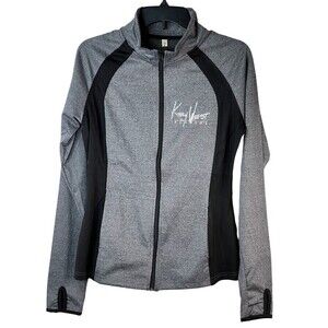 NWT Docefit Key West Florida Athletic Women's Gray Black Thumb Holes Jacket Sz L